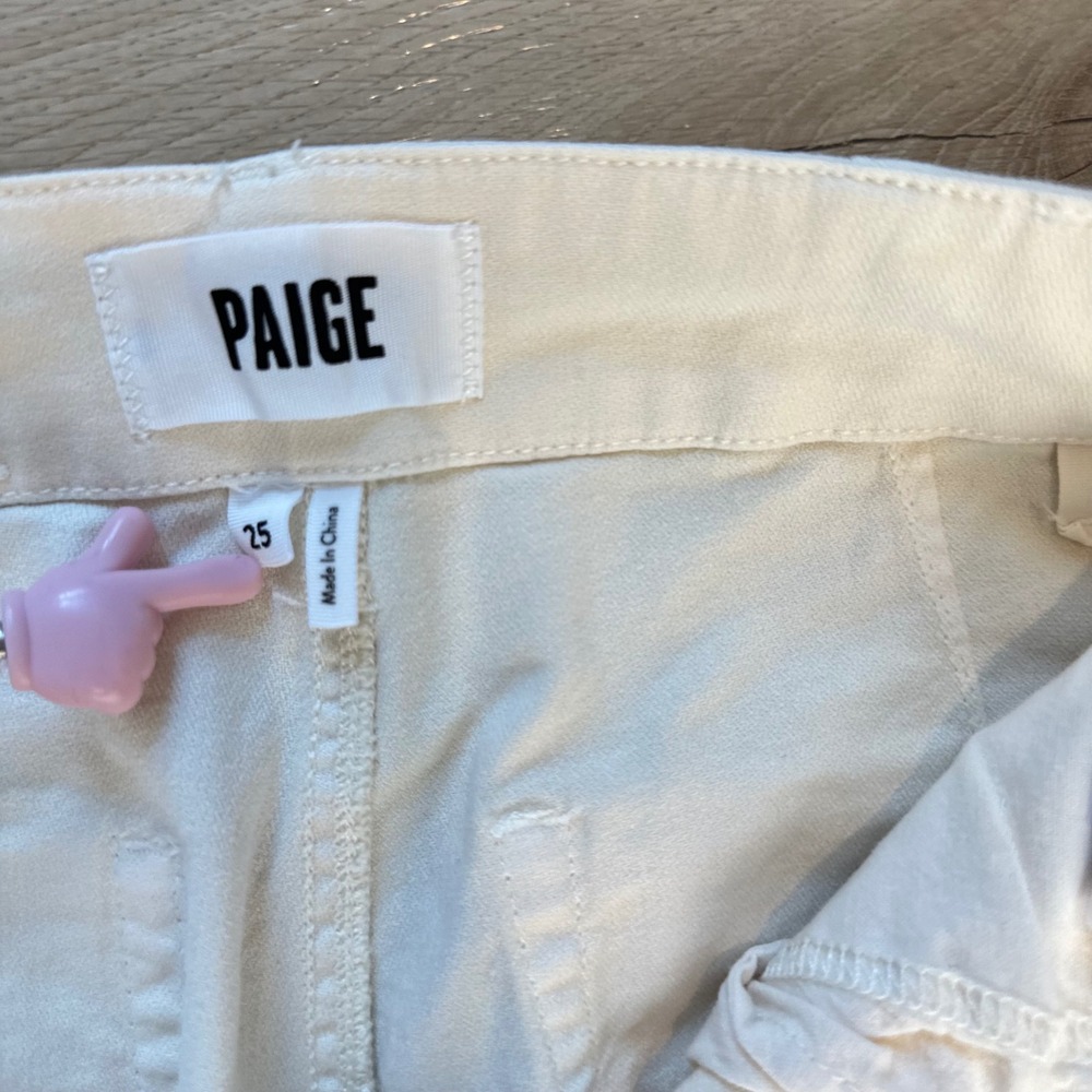 PAIGE Women's Arellia Ankle Barrel Leg Pant Quartz Sand 25 Modern Effortless - Picture 7 of 14